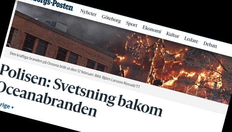 Göteborgs-Postens rubrik att svetsning ligger bakom Oceanabranden är vilseledande. Ingen vet säkert och ingen utredning har gjorts.