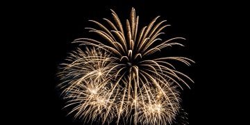 Abstract colorful firework display for celebration anniversary background